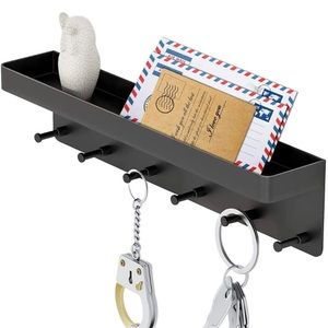 Key & Mail Wall Holder | Black